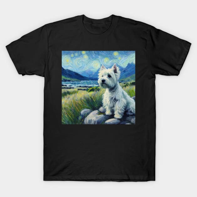 A Westie’s Reverie T-Shirt by Star Fragment Designs